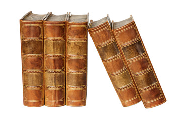 Аntique books on white background