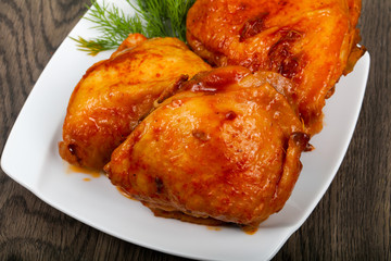 Roasted chicken thigh