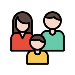 Family vector, insurance related filled style editable stroke icon