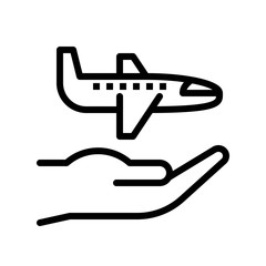 Aviation insurance vector, insurance related line style editable stroke icon