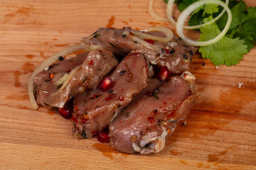 Raw pork kebab