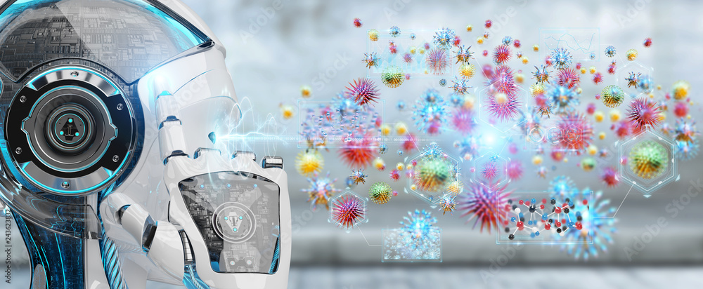 Poster Cyborg creating and analyzing nanovirus 3D rendering