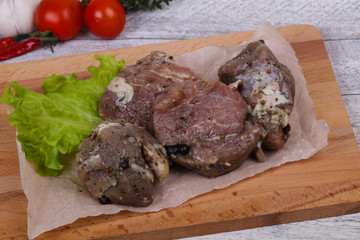 Marinated pork meat ready for coocking