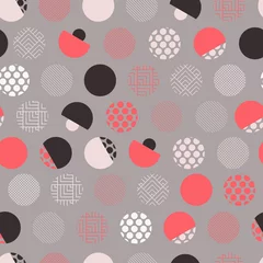 Foto op Plexiglas Eclectische stijl Japanse stijl naadloze patroon eclectische stippen rook rood