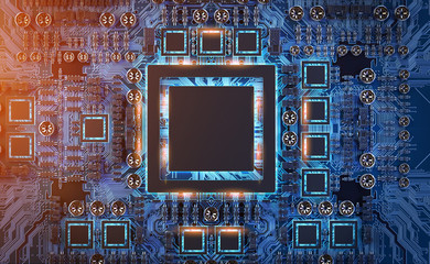 Close-up view of a modern GPU card with circuit
