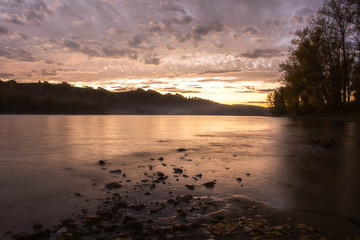 sunset on the river