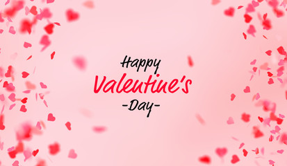 Valentine’s day Card with falling hearts
