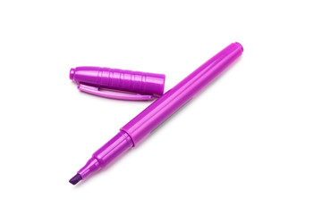 violet  felt-tip pen isolated on white background