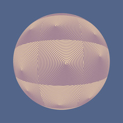 graphic vibrating sphere symbol in retro shades