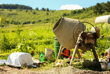  concrete mixer in field