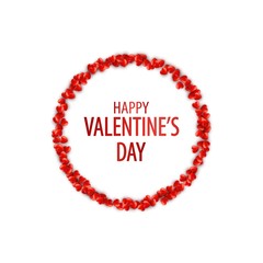 Romantic round background with hearts. Vector hearts frame for St.Valentine's day banner.Valentines Day greeting card design