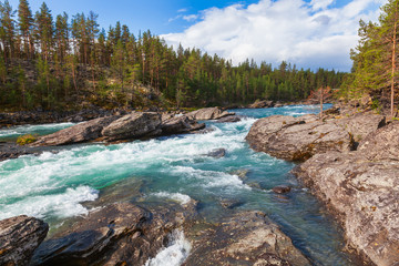 Naklejka na ściany i meble Sjoa river rapids Oppland Norway Scandinavia