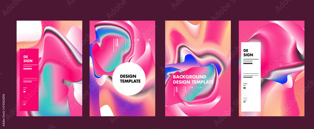 Aufkleber set of modern abstract vector poster background . gradient geometric shapes of different colors in s