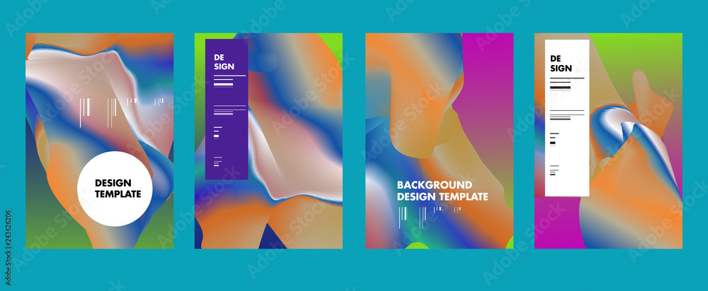 Aufkleber set of modern abstract vector poster background . gradient geometric shapes of different colors in s