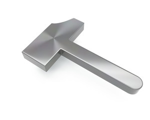 3d brushed metal hammer icon