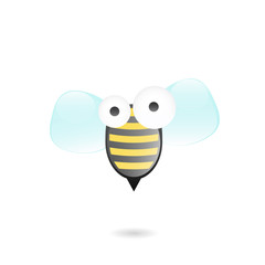 Obraz premium Cartoon bee icon. Clipart image isolated on white background