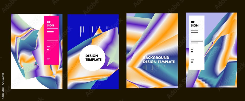 Aufkleber set of modern abstract vector poster background . gradient geometric shapes of different colors in s