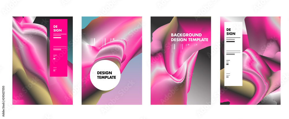 Aufkleber set of modern abstract vector poster background . gradient geometric shapes of different colors in s