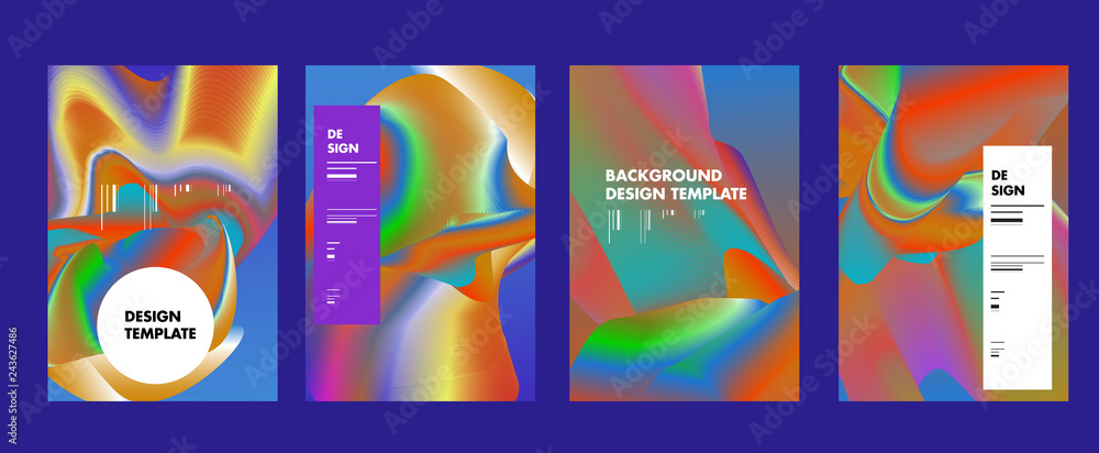 Aufkleber set of modern abstract vector poster background . gradient geometric shapes of different colors in s