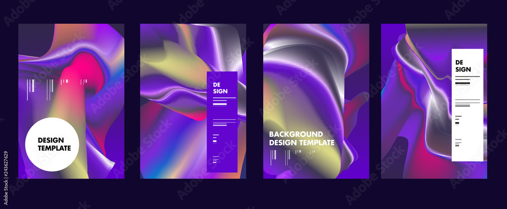 Aufkleber set of modern abstract vector poster background . gradient geometric shapes of different colors in s