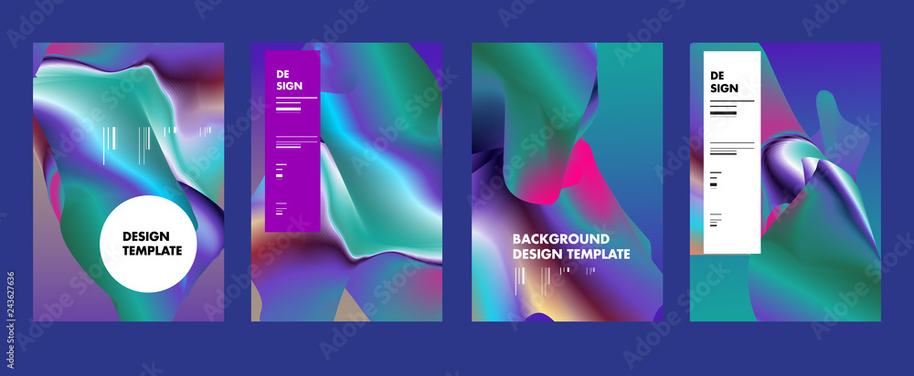 Aufkleber set of modern abstract vector poster background . gradient geometric shapes of different colors in s