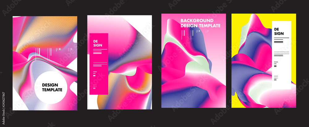 Aufkleber set of modern abstract vector poster background . gradient geometric shapes of different colors in s