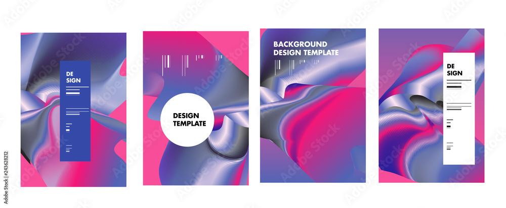 Aufkleber set of modern abstract vector poster background . gradient geometric shapes of different colors in s