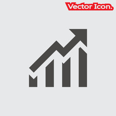 Growth icon isolated sign symbol and flat style for app, web and digital design. Vector illustration.