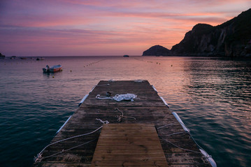 zachód na plaży w Liapades © Kuba Zdanowicz