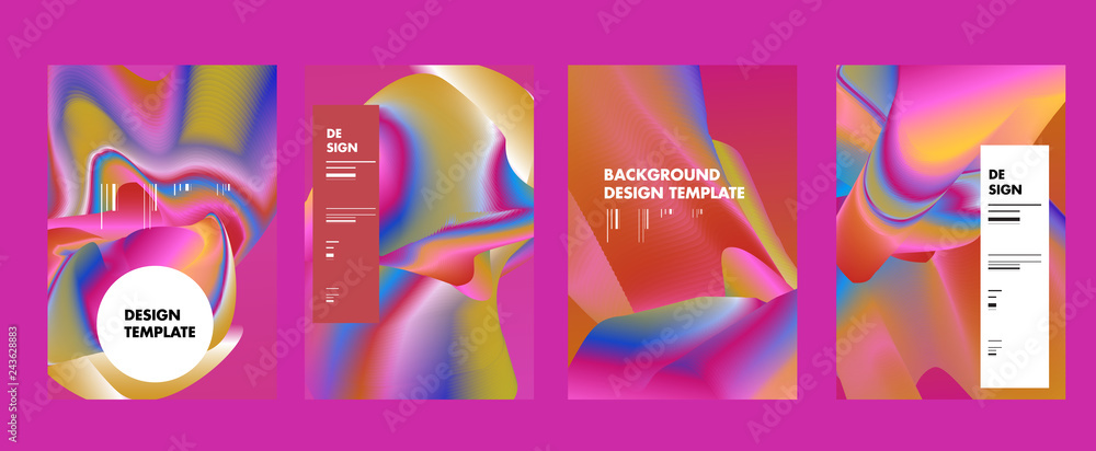 Aufkleber set of modern abstract vector poster background . gradient geometric shapes of different colors in s
