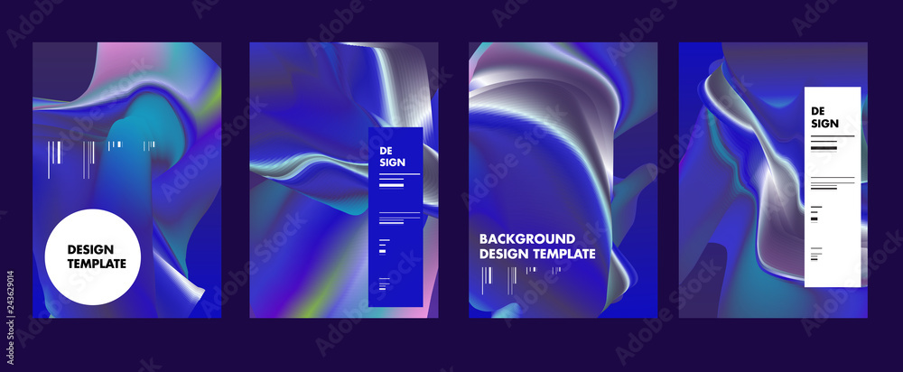 Aufkleber set of modern abstract vector poster background . gradient geometric shapes of different colors in s