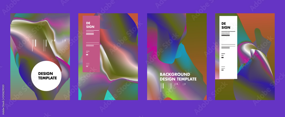 Aufkleber set of modern abstract vector poster background . gradient geometric shapes of different colors in s