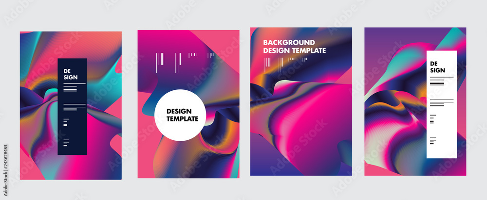 Aufkleber set of modern abstract vector poster background . gradient geometric shapes of different colors in s
