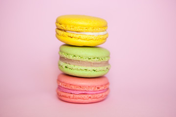 Colorful sweet food - macaroon, abstract traffic light