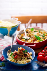Baked  chicken capreze meatball. style rustic