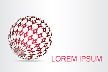 Abstract technology logo stylized spherical surface with abstract shapes. This logo is suitable for global company, world technologies, media and publicity agencies 