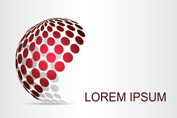 Abstract technology logo stylized spherical surface with abstract shapes. This logo is suitable for global company, world technologies, media and publicity agencies 