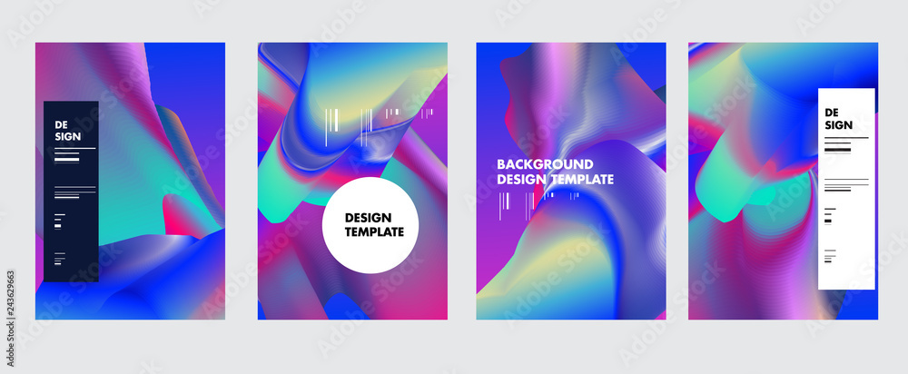 Aufkleber set of modern abstract vector poster background . gradient geometric shapes of different colors in s