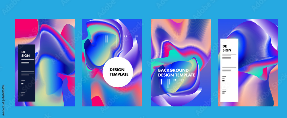 Aufkleber set of modern abstract vector poster background . gradient geometric shapes of different colors in s