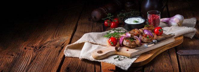 Tasty Lamb chops with mint and rosemary