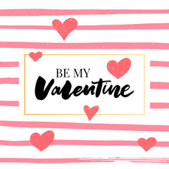 Happy Valentines Day typography poster with handwritten calligraphy text, isolated on white background. Vector Illustration