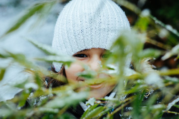 boy enjoy snow snowing winter fun 