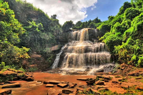 Fototapeta Kintampo waterfalls (Sanders Falls during the colonial days) -  one of the highest waterfalls in Ghana.   