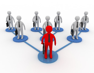 A business team with leader