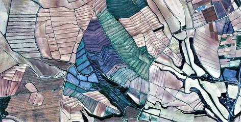 composition, allegory, tribute to Picasso, abstract photography of the Spain fields from the air,...