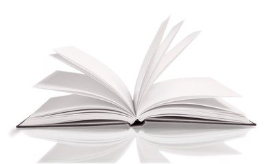 Open book with fluttering pages