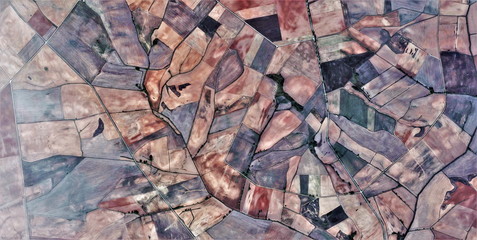 composition, tribute to Picasso, abstract photography of the Spain fields from the air, aerial...
