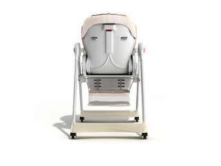 modern baby chair for feeding 3d render image for advertising on white
