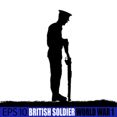 Wolrd War one British - UK Soldier silhouette.