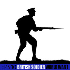 Wolrd War one British - UK Soldier silhouette.